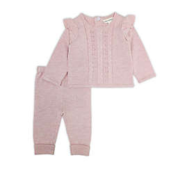 Clasix Beginnings™ by Miniclasix® 2-Piece Ruffle Sweater and Pant Set in Pink