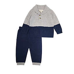 Clasix Beginnings™ by Miniclasix® 2-Piece Sweater and Pant Set in Grey/Navy