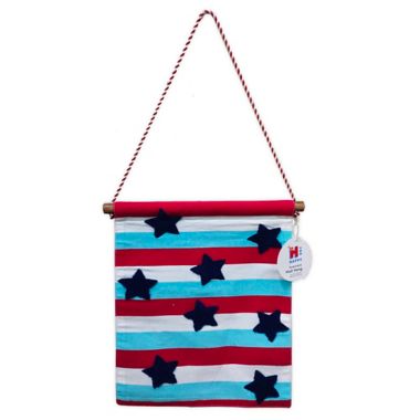 H for Happy&trade; Americana 14-Inch x 10-inch Wall Hang in White/Blue. View a larger version of this product image.