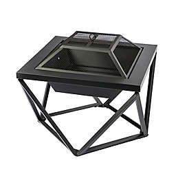 Teamson Home Geometric Frame 24-Inch Wood Burning Fire Pit