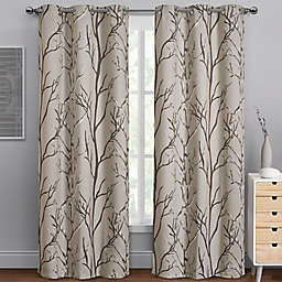 VCNY Home Kingdom 84-Inch Grommet Top Room Darkening Curtain Panel in Brown/Taupe (Single)