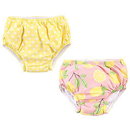 Hudson Baby® 2-Pack Lemons Swim Diapers in Pink