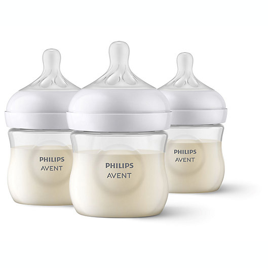 4 Ounce Clear Philips AVENT 4 Count Natural Polypropylene Bottles 