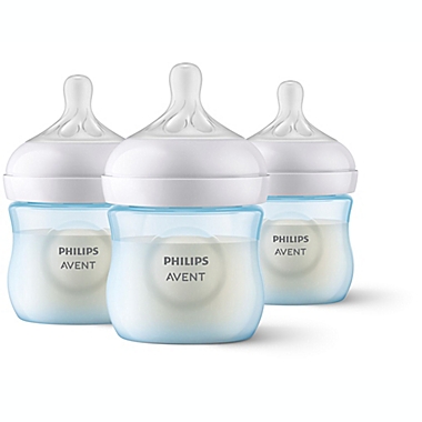 Philips Avent 3-Pack Natural 4 oz. Bottles in Blue. View a larger version of this product image.