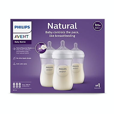 Philips Avent 3-Pack Natural 9 oz. Bottle in Clear. View a larger version of this product image.