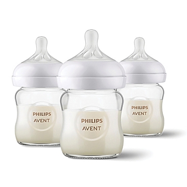 Philips Avent 3-Pack Natural Glass 4 oz. Bottles. View a larger version of this product image.