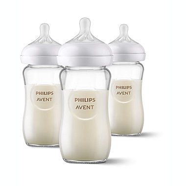 Philips Avent 3-Pack Natural 8 oz. Glass Bottles. View a larger version of this product image.
