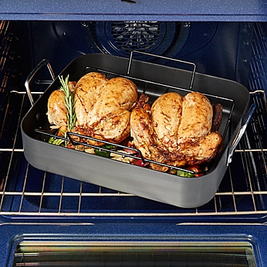 Our Table&trade; 16.5-Inch Hard Anodized Roaster with Rack. View a larger version of this product image.