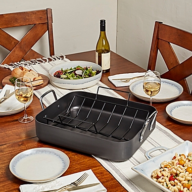 Our Table&trade; 16.5-Inch Hard Anodized Roaster with Rack. View a larger version of this product image.
