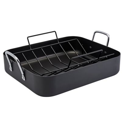 Our Table&trade; 16.5-Inch Hard Anodized Roaster with Rack