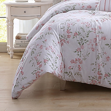 Laura Ashley&reg; Fawna 5-Piece Twin Comforter Bonus Set in Blush/Green. View a larger version of this product image.