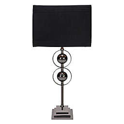 Ridge Road Decor Modern Metal Table Lamp in Black (Set of 2)