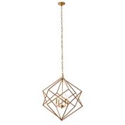 Ridge Road D&eacute;cor Iron Modern Caged Chandelier in Gold