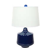 Ridge Road D&eacute;cor Traditional Table Lamp in Blue with Linen Shade (Set of 2)