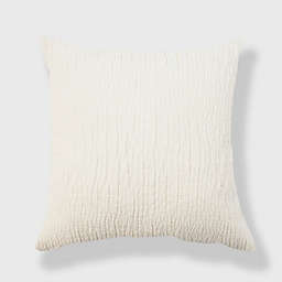 Mabel Textured Chenille Square Throw Pillow in White