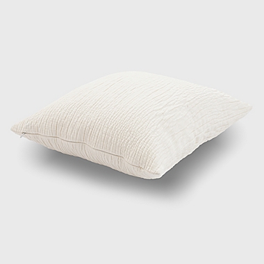 Mabel Textured Chenille Square Throw Pillow in White. View a larger version of this product image.