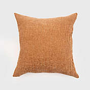 Mabel Textured Chenille Square Throw Pillow in Ginger