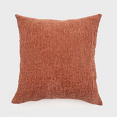 Mabel Textured Chenille Square Throw Pillow in Copper. View a larger version of this product image.