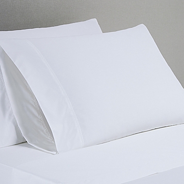 Nestwell&trade; Pima Cotton Sateen 500-Thread-Count Twin XL Sheet Set in Bright White. View a larger version of this product image.