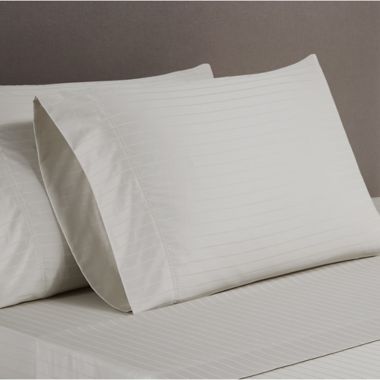 Nestwell&trade; Pima Cotton 500-Thread-Count Full Sheet Set in Birch Stripe. View a larger version of this product image.