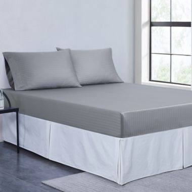 Nestwell&trade; Pima Cotton 500-Thread-Count Full Sheet Set in Sharkskin Stripe. View a larger version of this product image.