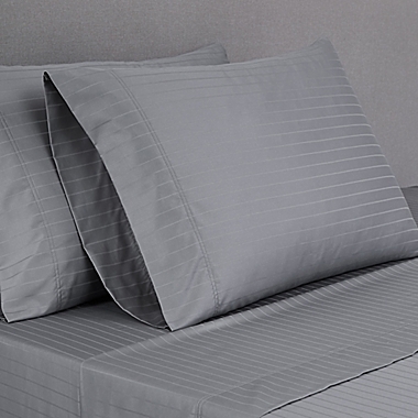 Nestwell&trade; Pima Cotton 500-Thread-Count Standard Pillowcases in Sharksin Stripe (Set of 2). View a larger version of this product image.