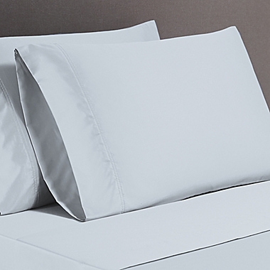 Nestwell&trade; Pima Cotton Sateen 500-Thread-Count Standard/Queen Pillowcase Set in Blue Fog. View a larger version of this product image.