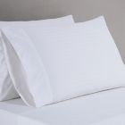 Alternate image 5 for Nestwell&trade; Pima Cotton 500-Thread-Count Queen Sheet Set in White Stripe