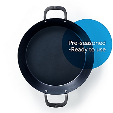 BK Black Carbon Steel 15-Inch Paella Pan. View a larger version of this product image.