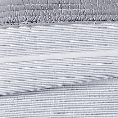 Brooklyn Loom&reg; Niari Yarn Dye Stripe 2-Piece Twin XL Quilt Set in Grey. View a larger version of this product image.