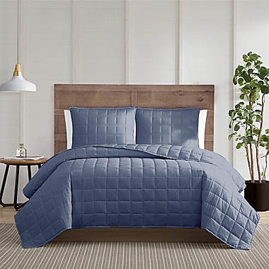 Truly Calm&reg; Silver Cool 3-Piece King Quilt Set in Blue. View a larger version of this product image.