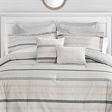 Tommy Bahama&reg; Sandy Beach Full/Queen Comforter Bonus Set in Grey. View a larger version of this product image.