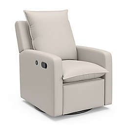 Storkcraft Timeless Reclining Swivel Glider with USB Port in Ivory