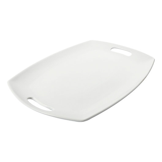 Alternate image 1 for Our Table™ Simply White 17.25-Inch Handled Platter