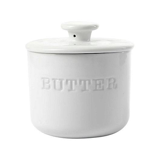 Alternate image 1 for Our Table™ Simply White Words Butter Keeper