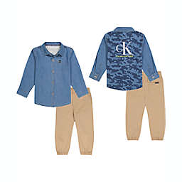 Tommy Hilfiger® 2-Piece Denim Shirt and Khaki Pant Set