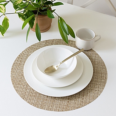 Studio 3B&trade; Bistro Woven Vinyl Round Placemats in Beige (Set of 4). View a larger version of this product image.