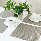 Alternate image 3 for Studio 3B&trade; Bistro Woven Vinyl Square Placemats in Silver (Set of 4)
