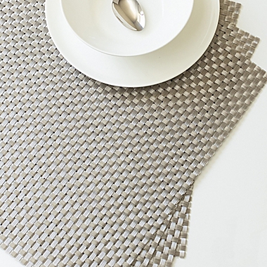Studio 3B&trade; Bistro Woven Vinyl Square Placemats in Silver (Set of 4). View a larger version of this product image.