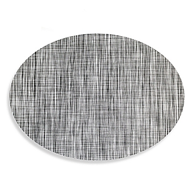 Studio 3B&trade; French Oval Woven Vinyl Placemats in Black (Set of 4). View a larger version of this product image.