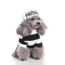Pet Life® Retro Inmate Prisoner Uniform X-Large Dog Costume in Black/White