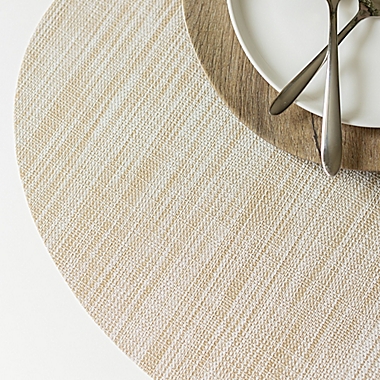 Studio 3B&trade; French Oval Woven Vinyl Placemats in Natural (Set of 4). View a larger version of this product image.