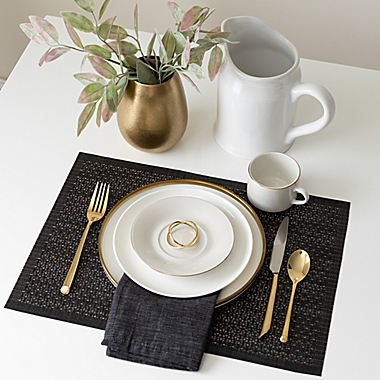 Studio 3B&trade; Harper Woven Vinyl Placemats in Ebony (Set of 4). View a larger version of this product image.