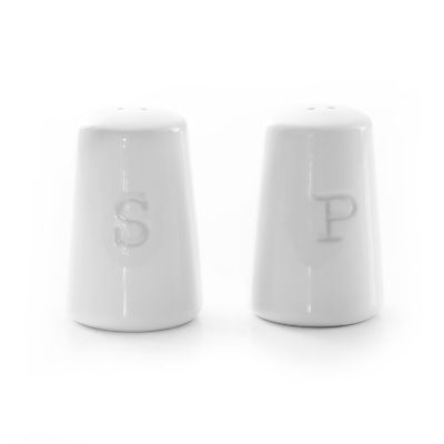 Our Table&trade; Simply White Words Salt and Pepper Shaker Set