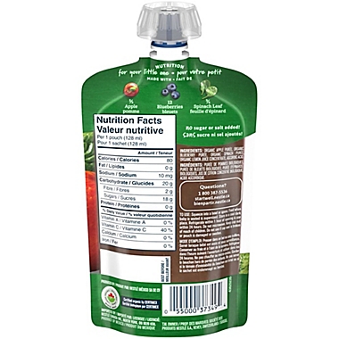 Gerber&reg; 128 ml Organic Apple Blueberry Spinach Baby Puree. View a larger version of this product image.