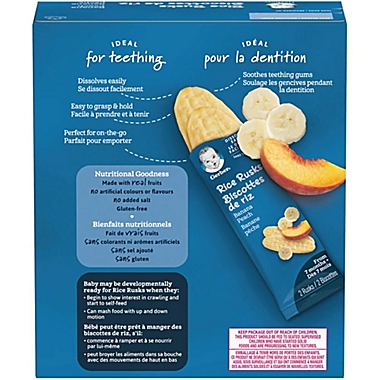 Gerber&reg; 50-Gram 24-Pack Banana Peach Organic Rice Rusks. View a larger version of this product image.