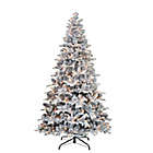 Alternate image 0 for Puleo International 7.5-Foot Vermont Pine Flocked Pre-Lit Christmas Tree with Clear Lights