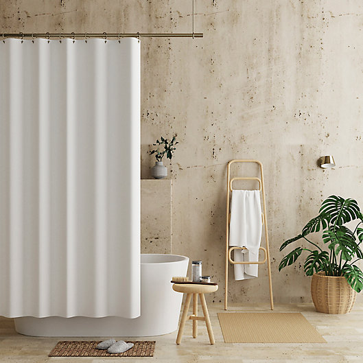 Long Waterproof Shower Curtain Water Repellent Bathroom Shower Liner Clean White 