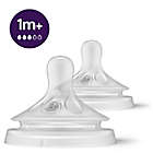 Alternate image 1 for Philips Avent 2-Pack 1M+ Nipple Flow 3 Natural Response Nipples