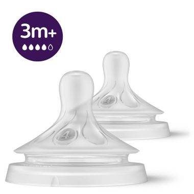 Philips Avent 2-Pack 3M+ Nipple Flow 4 Natural Response Nipples. View a larger version of this product image.